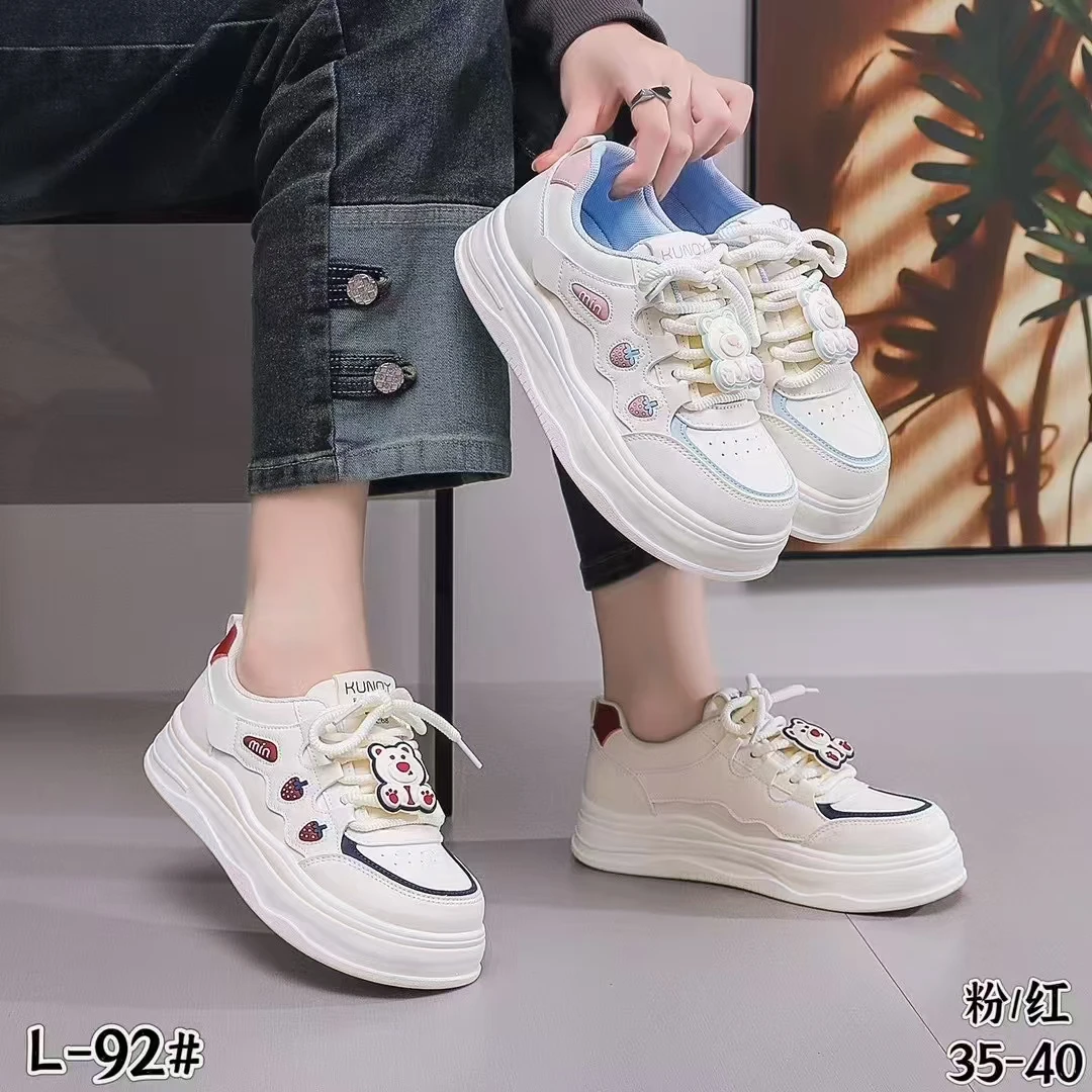 厚底时尚小白鞋学生春季休闲鞋板鞋网面百搭休闲女鞋小白鞋