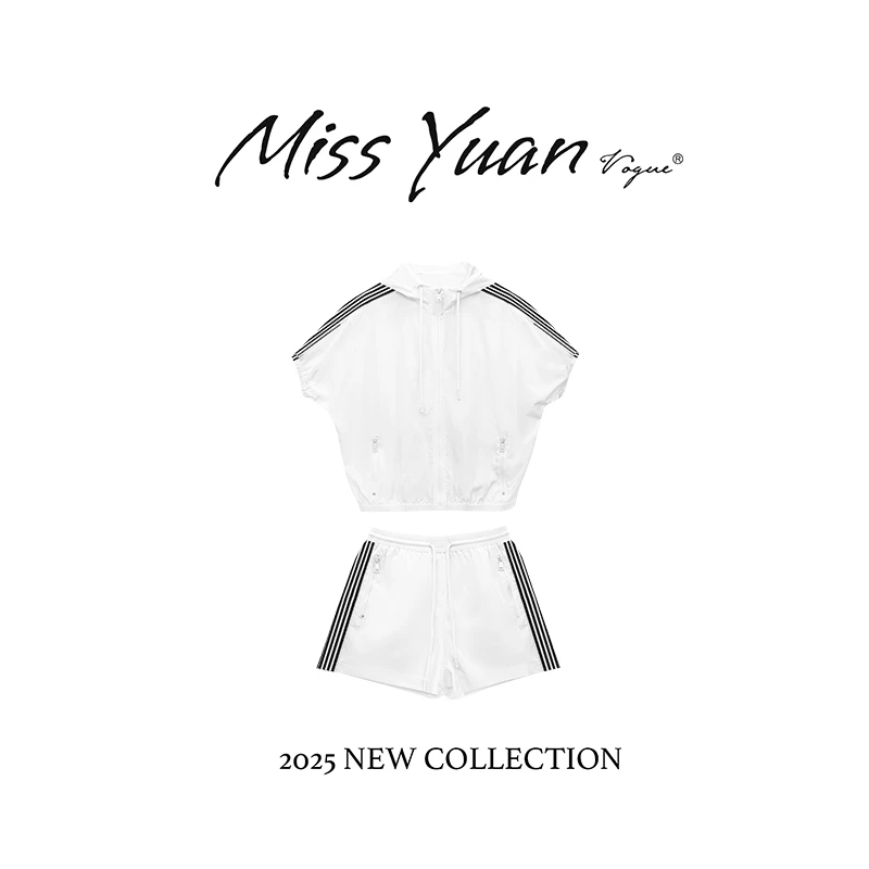 M.Y. 媛总 2025夏季新款连帽休闲时尚套装气质运动两件套MYS811D