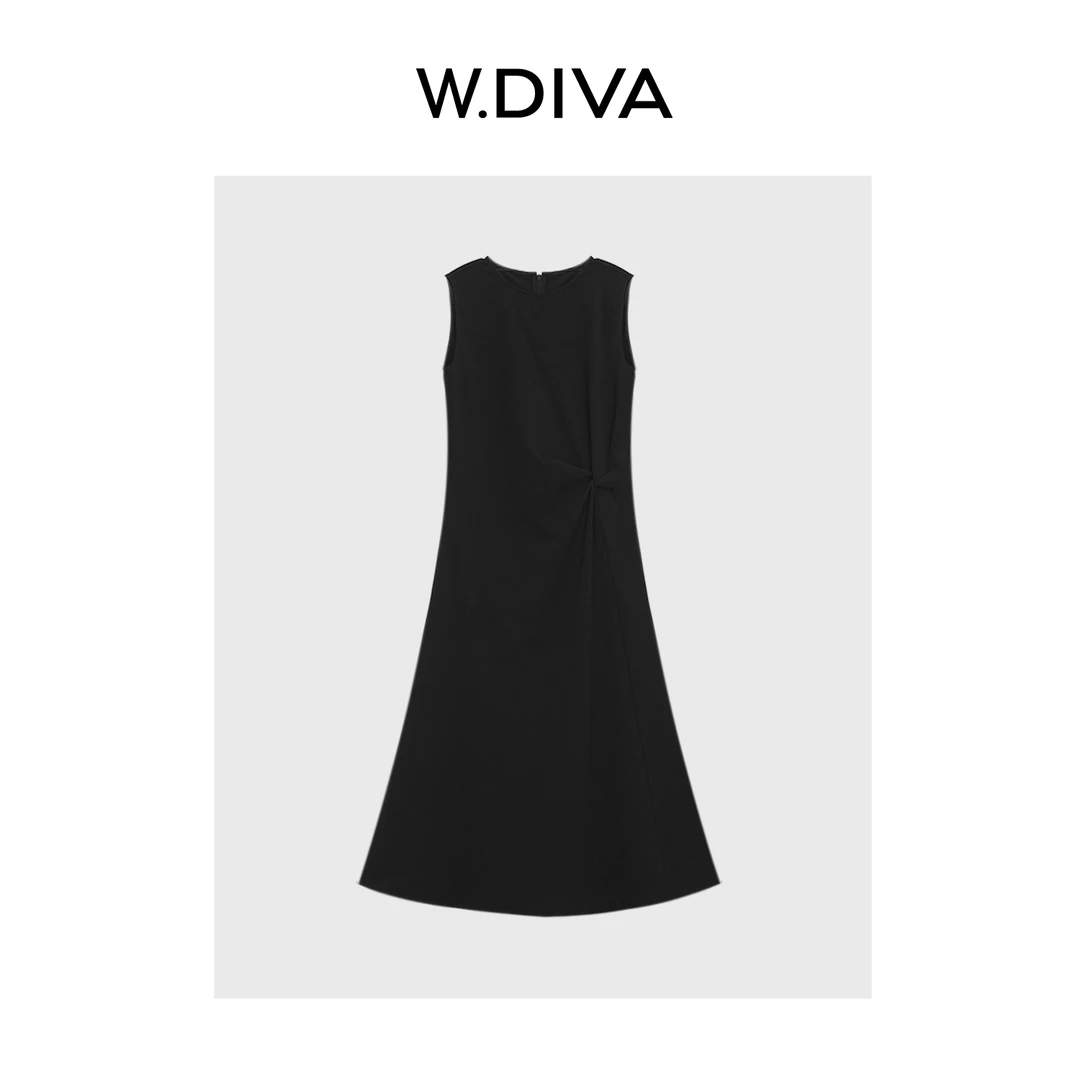 W.Diva【维纳斯之结】法式慵懒罗马布立体剪裁扭结连衣裙52D102091