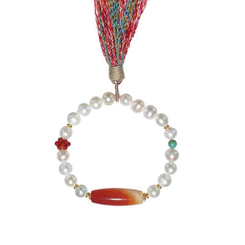 「无向·原创藏式设计」珍珠缠丝玛瑙手串