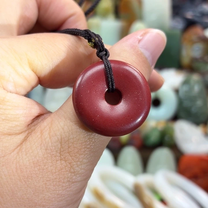 天然辰砂平平安安扣子