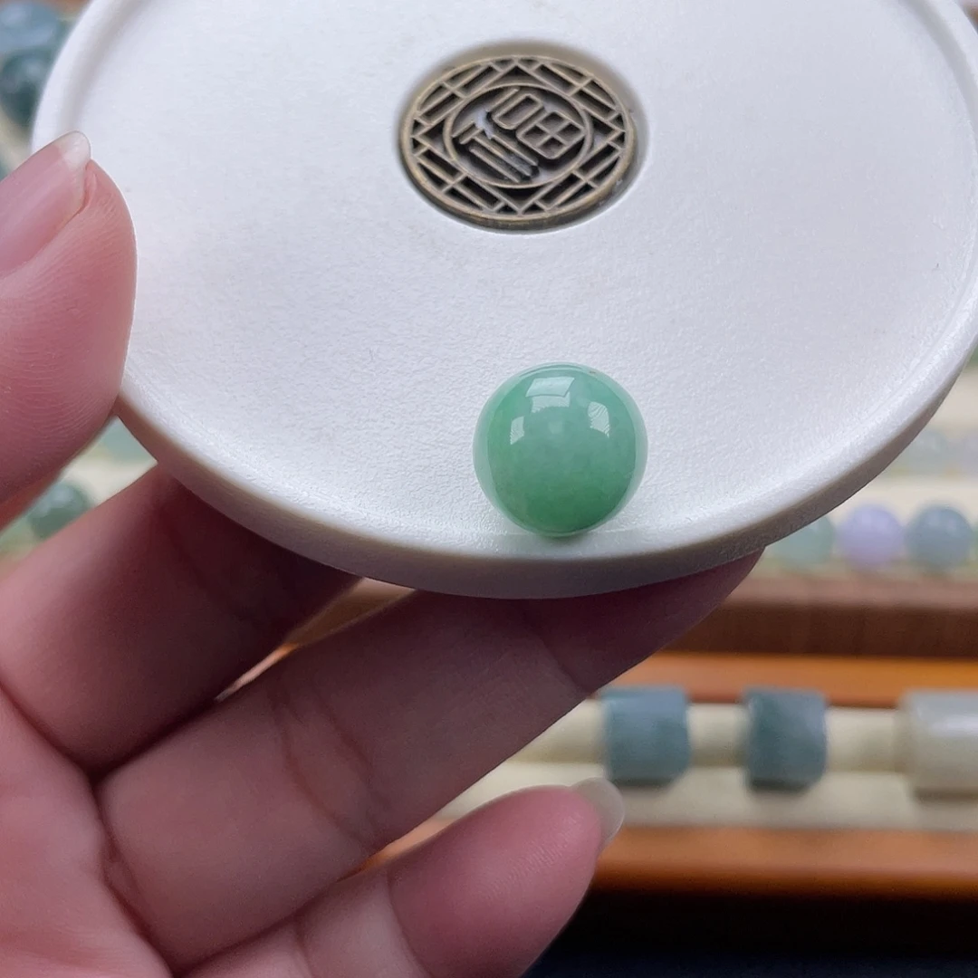 翡翠散珠天然翡翠a货阳绿卡12