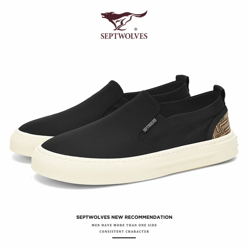 七匹狼懒人一脚蹬男鞋春季布鞋官方正品百搭老北京帆布鞋休闲0510