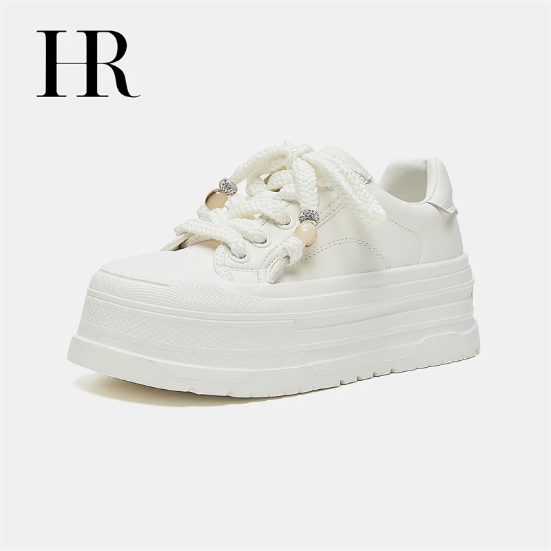 HR/赫莲娜板鞋真皮韩版透气低帮休闲小众鞋子女款阔腿裤必备鞋