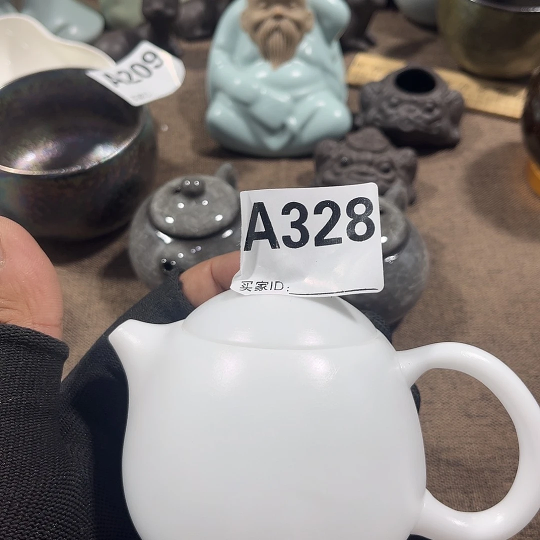八***瑞瓷片茶摆件工艺品摆件666