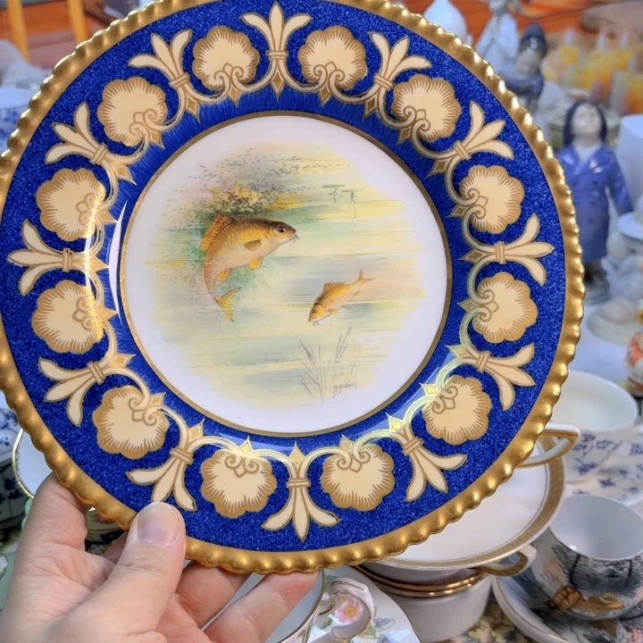 摆件欧洲中古瓷器好看冲鸭！