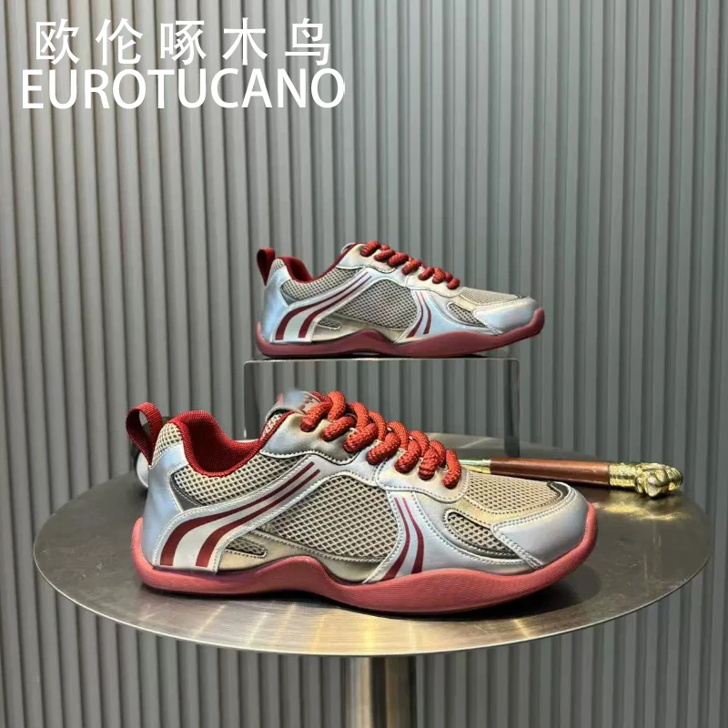 欧伦啄木鸟EUROTUCANO潮流百搭透气网面鞋时尚耐磨阿甘运动休闲鞋