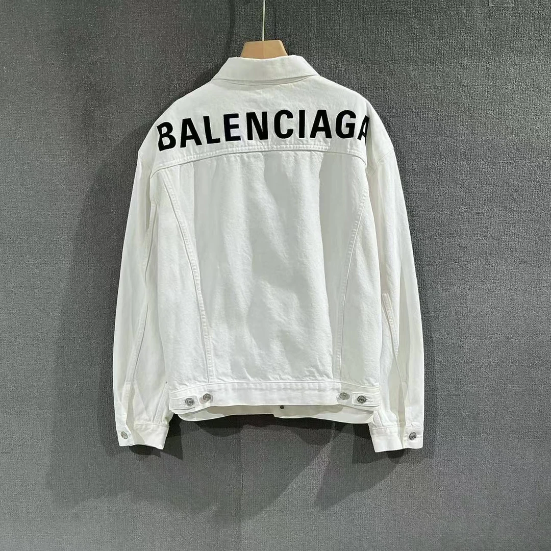 99新 Balenciaga/巴黎世家 （pm）背后刺绣牛仔外套 99新36码/7371