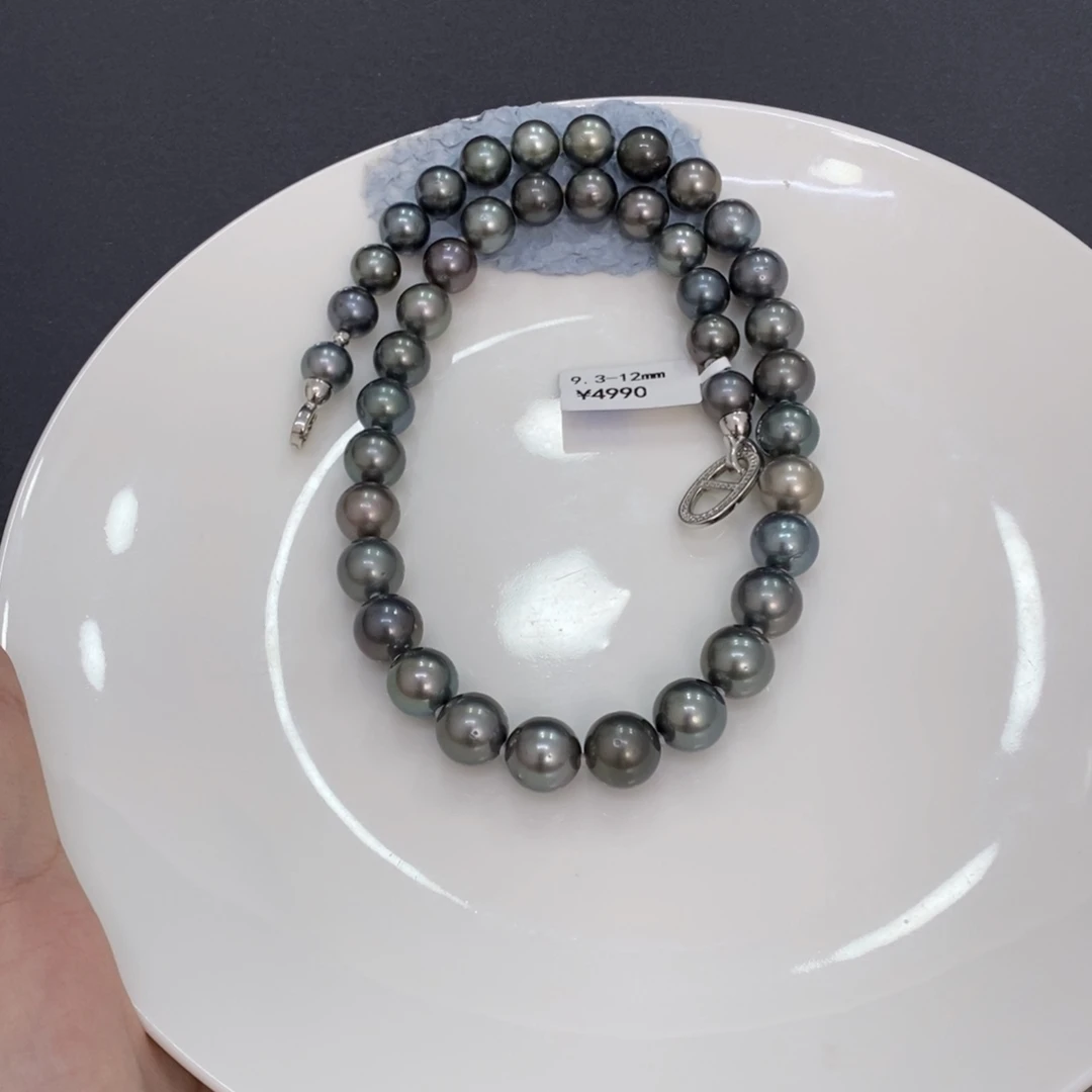 未镶嵌海水珍珠颈饰艾**?大溪地项链9.3-12mm忙