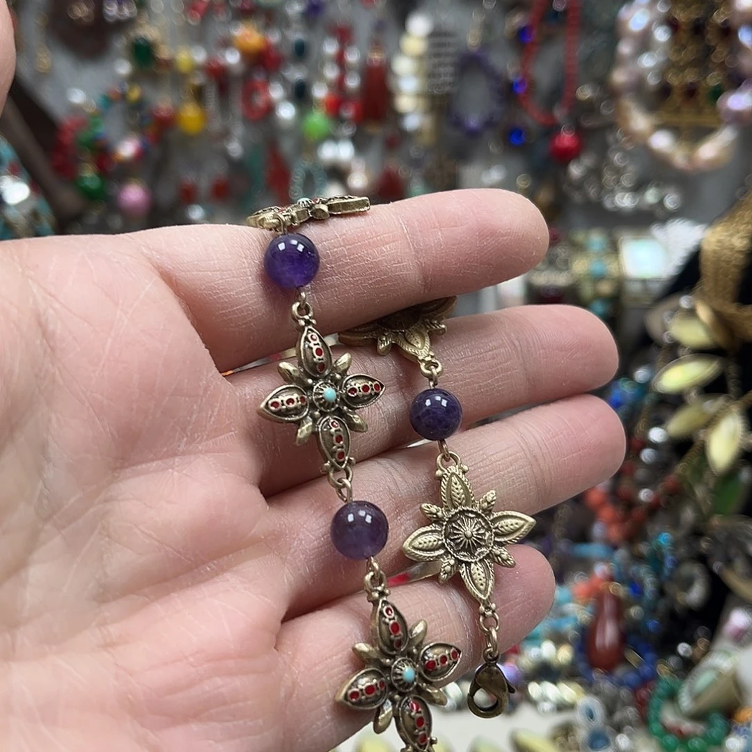 锌合金复古金手链