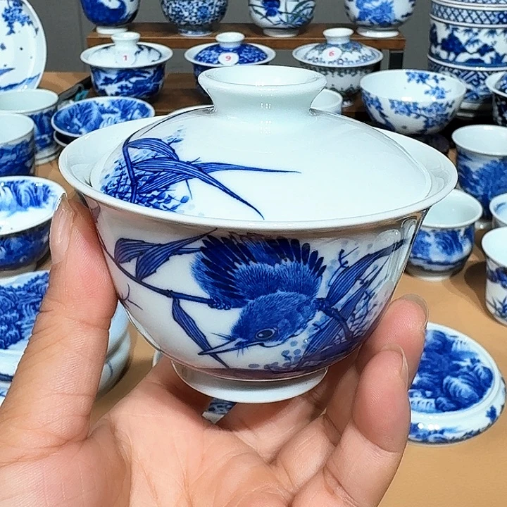 景德镇纯手工手绘盖碗