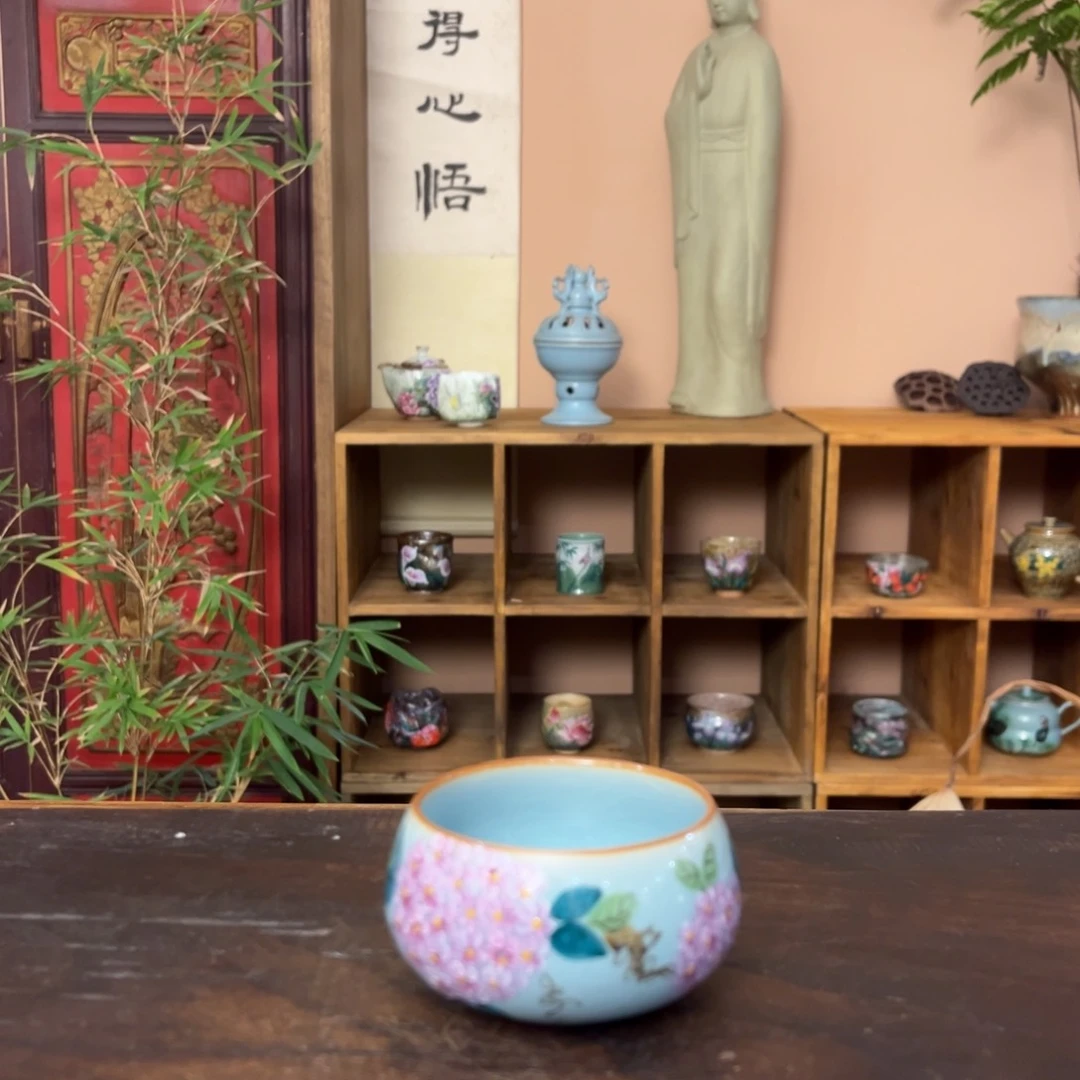 柴烧纯手工手绘陶瓷