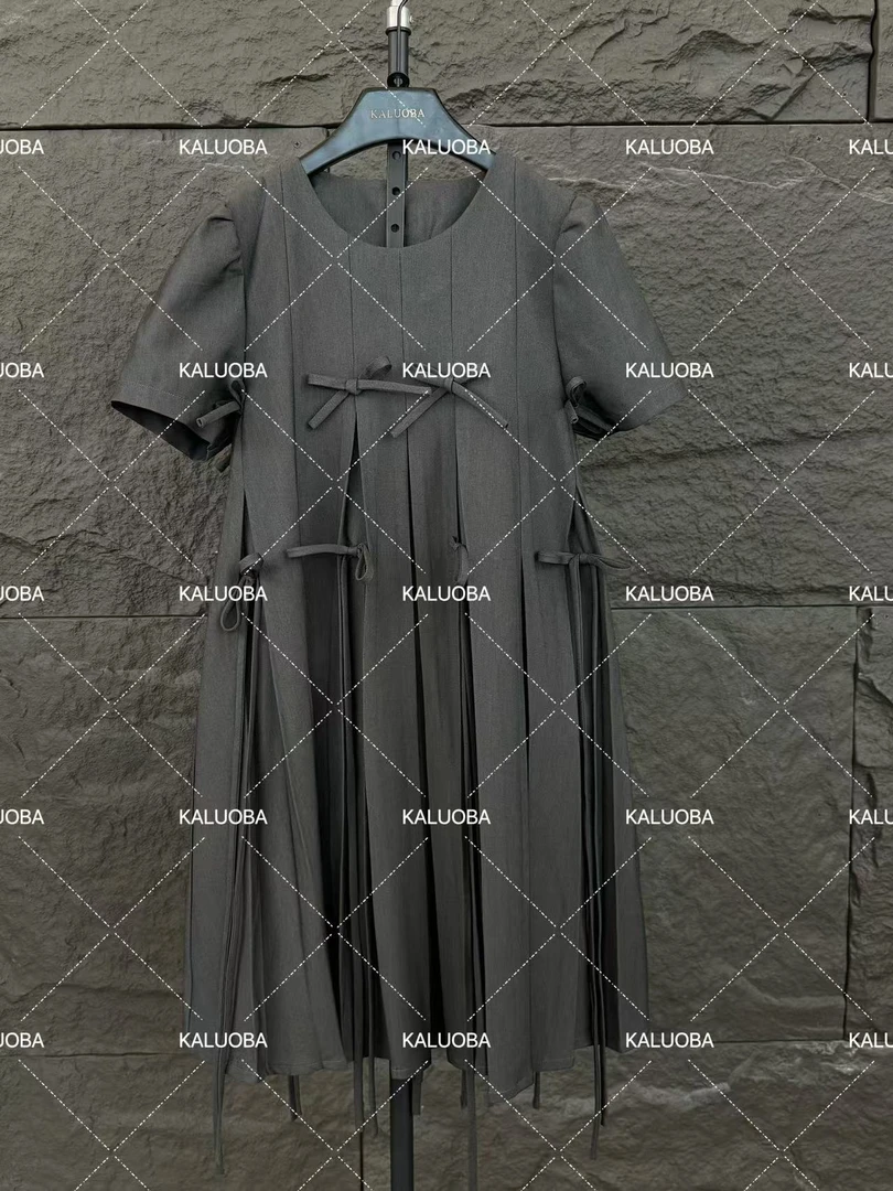 【原创大码设计师款女装】2025夏季新款蝴蝶结装饰连衣裙6232