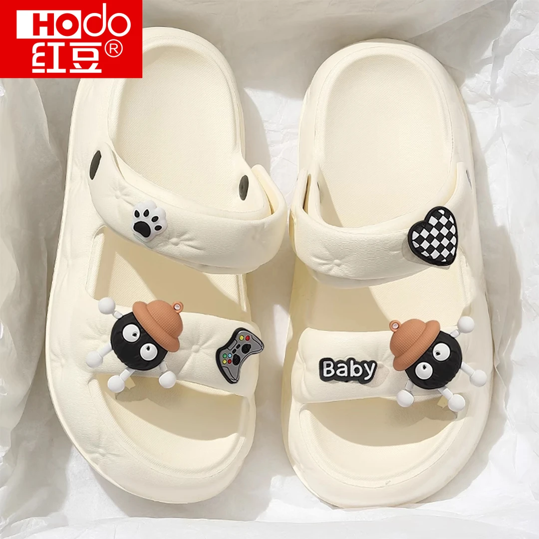 红豆法式凉鞋女款2025新款夏季外穿踩屎感防滑沙滩两穿凉拖鞋女士