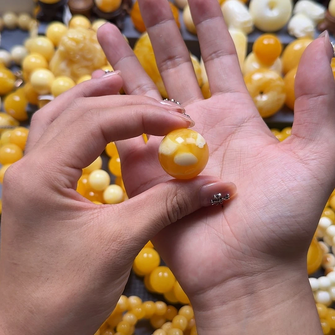 未镶嵌蜜蜡珠宝奇石锁骨25mm