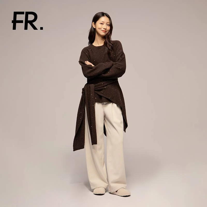 凡人优品女士复古秋冬宽松套头休闲百搭毛衣M602S