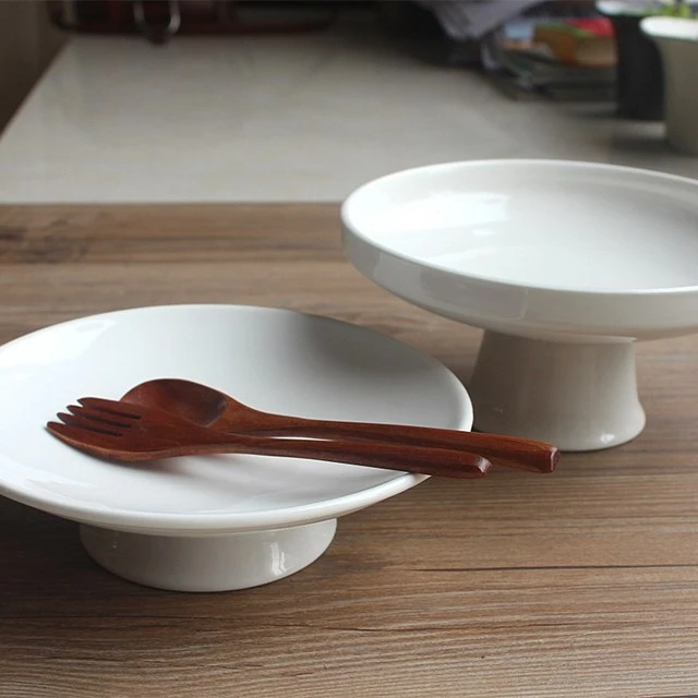 陶瓷盘8寸高脚果盘水果盘特色餐盘装饰盘糕点盘汤盘小吃盘家用餐