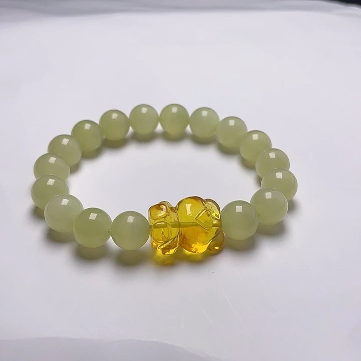 琥珀未镶嵌裸石手串