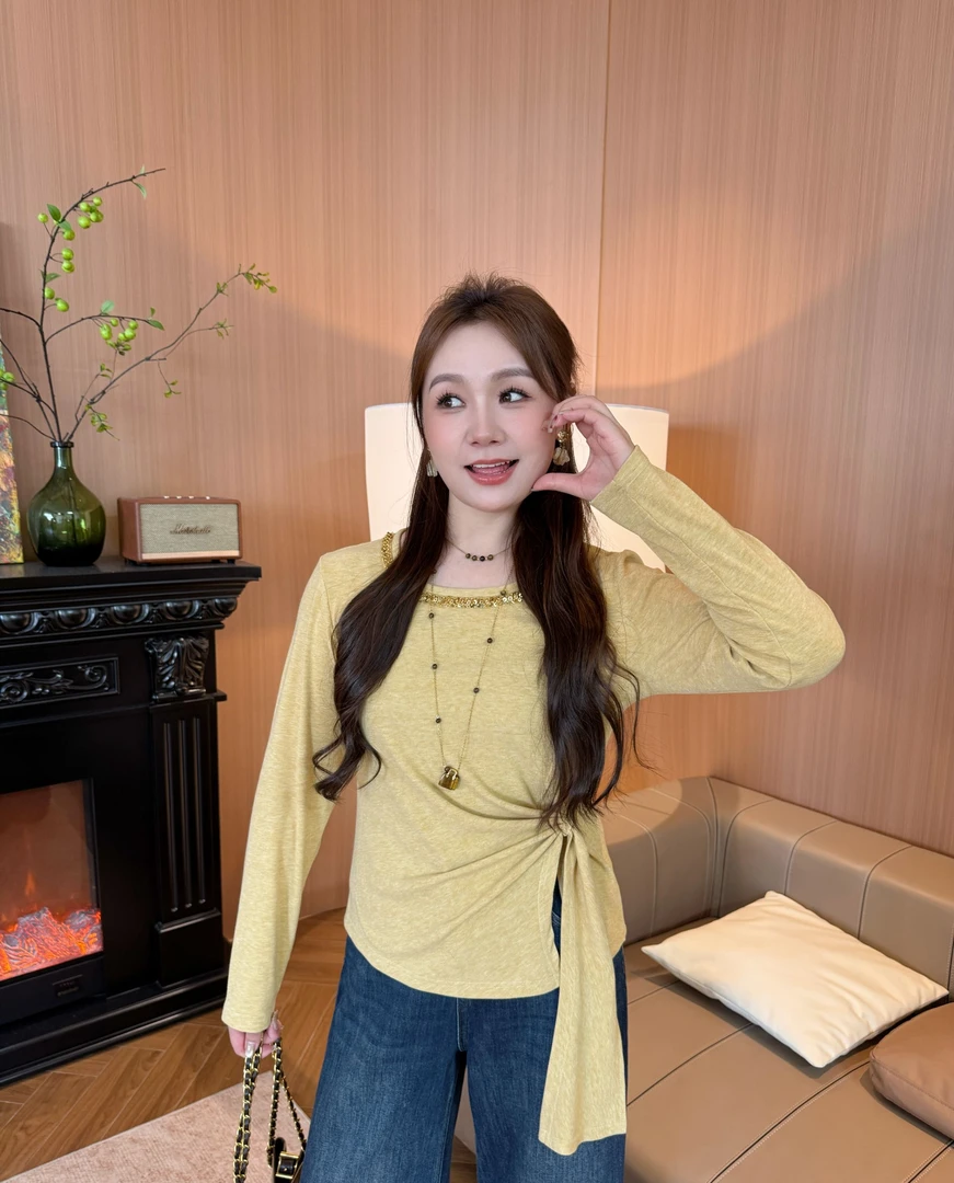 NANJIE/楠姐【海盐芝士】设计感长袖打底法式秋季上衣XNS6571