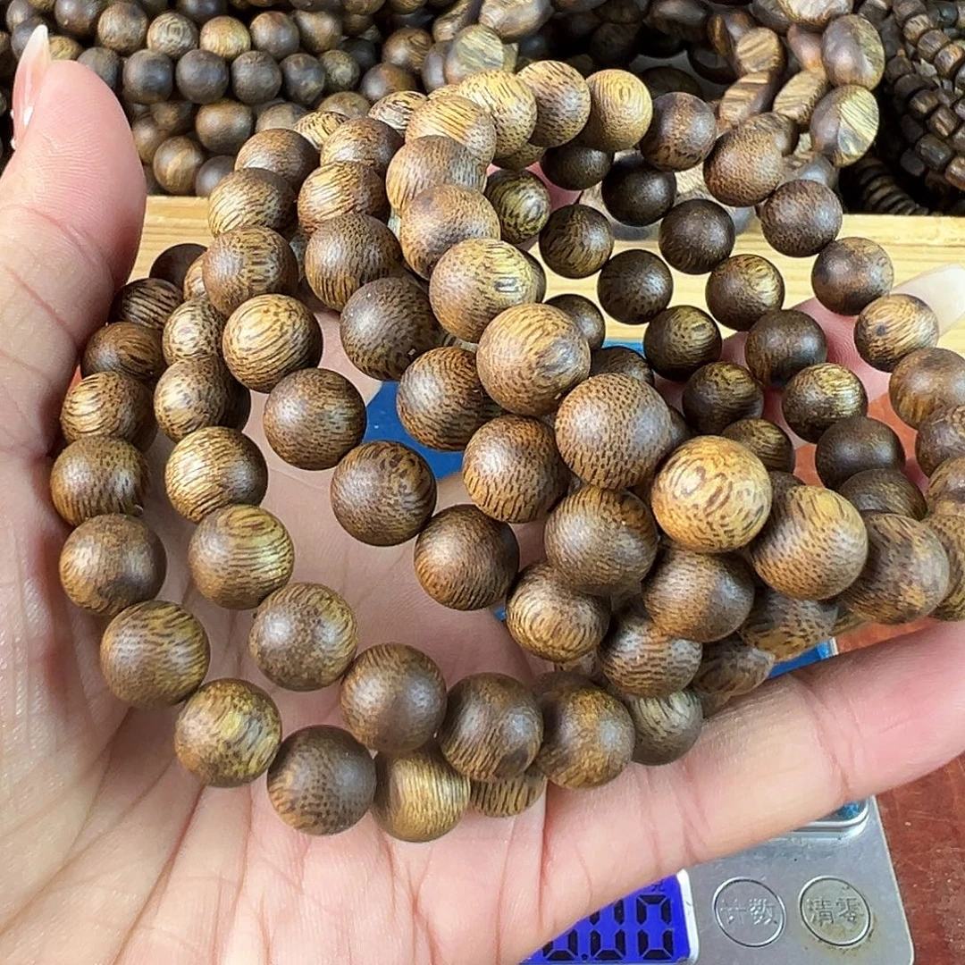 沉香沉香碎屑卡9圆珠单圈红骨