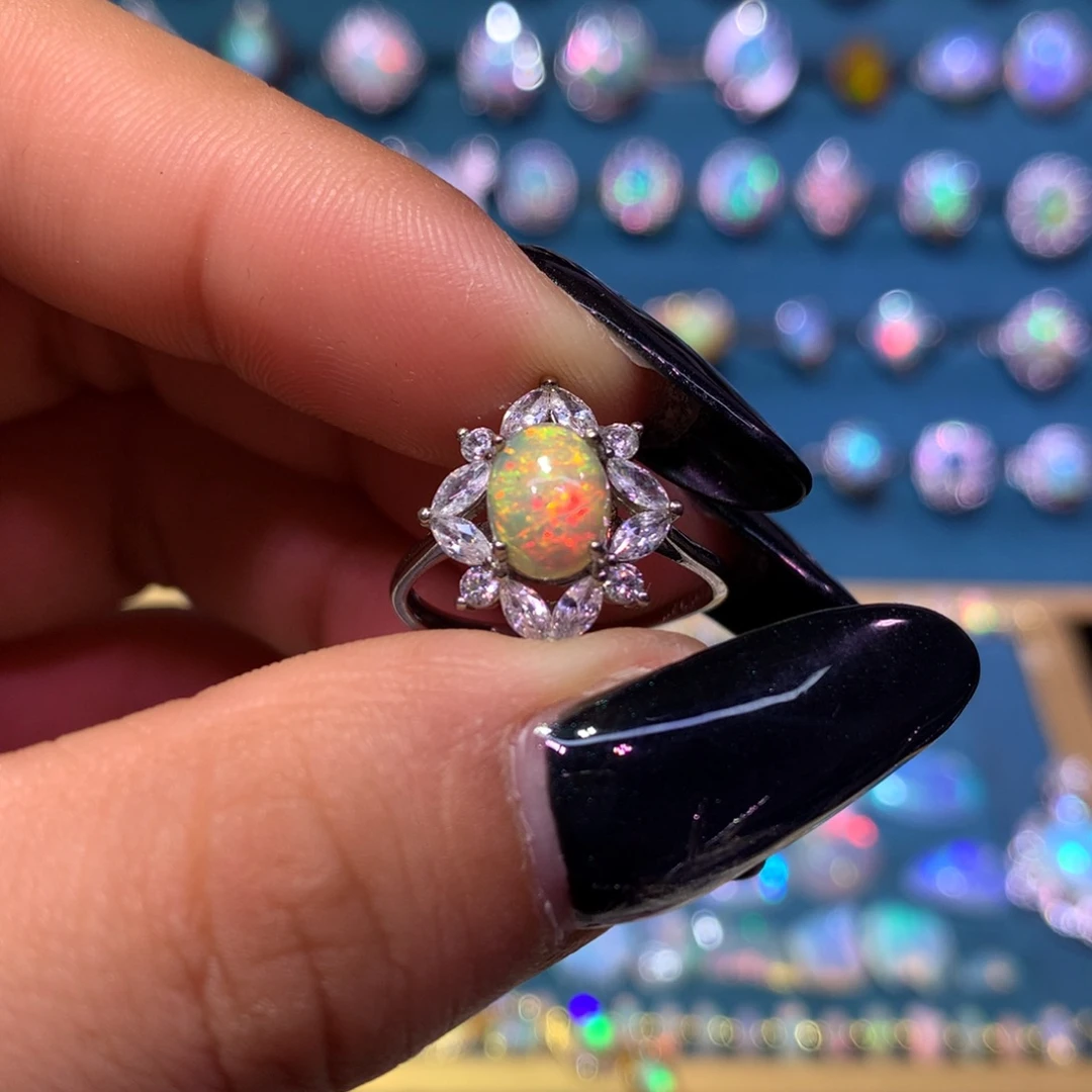 欧泊银S925镶嵌戒指款