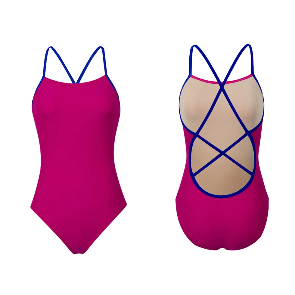 【三色】新款高级三色红专业竞速连体泳衣三角修身显瘦运动训练速干