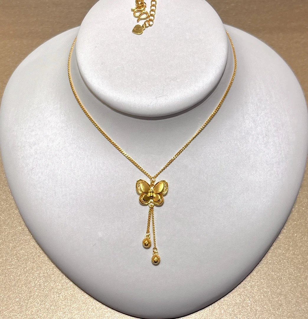2足金5G蝴蝶套链6.76g