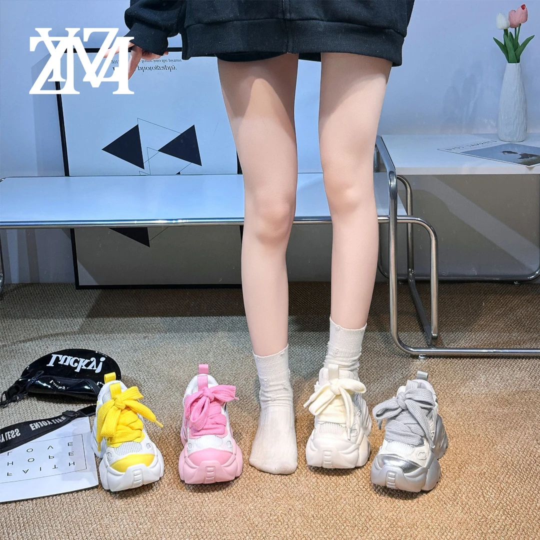 卓越名妆【气垫鞋】增高9公分夏季透气网面网红款老爹鞋H019-2