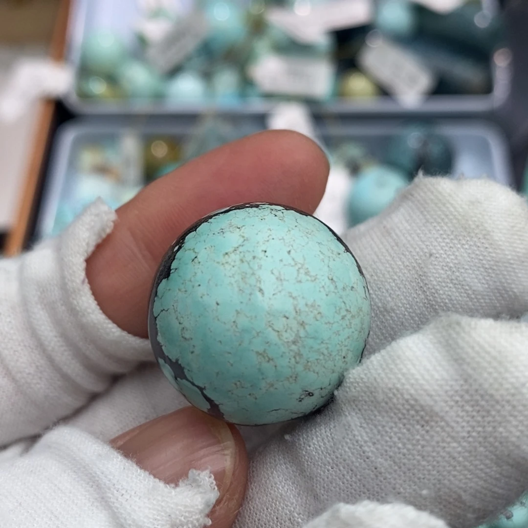 未镶嵌绿松石卡23圆珠