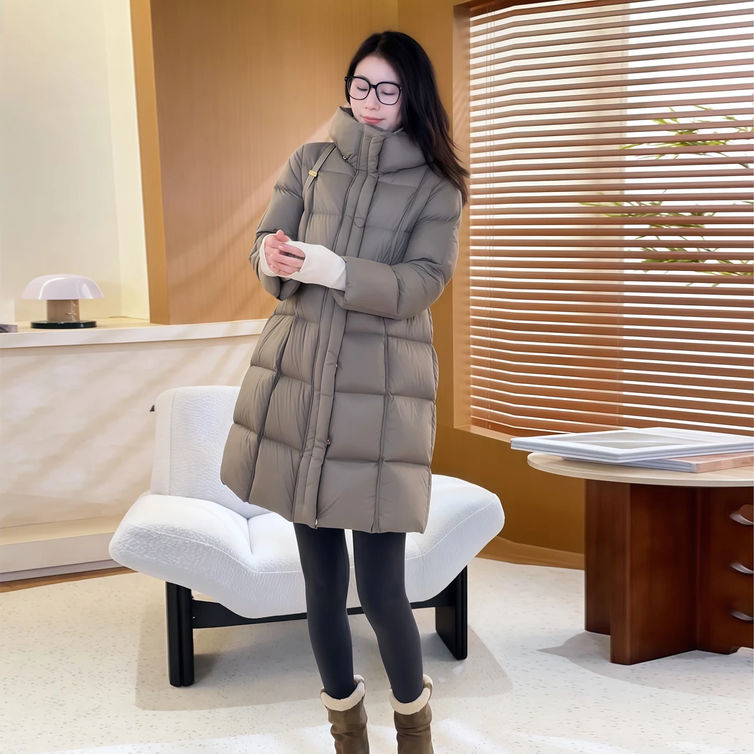 【北岛雪山】Mayya Plus麦芽定制秋冬连帽中长羽绒服女外套32546532