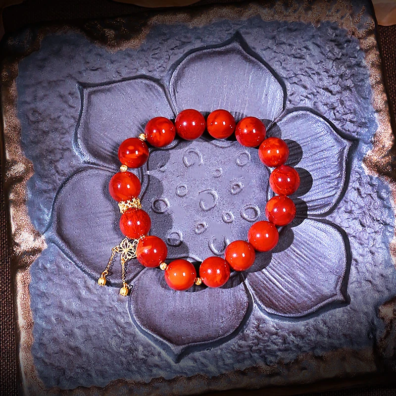 南红圆珠手链【8987D】