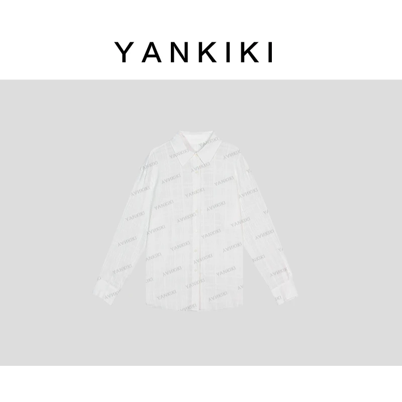方块格纹白衬衫 YANKIKI 2025春款新品NEW