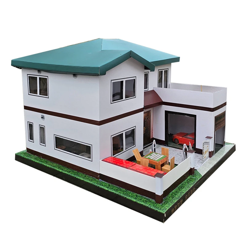 仿真手工立体纸艺房子纸扎别墅楼房模型