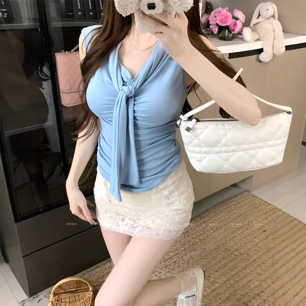 纯欲修身气质百搭时尚背心上衣收腰显瘦辣妹短款性感夏季打底女