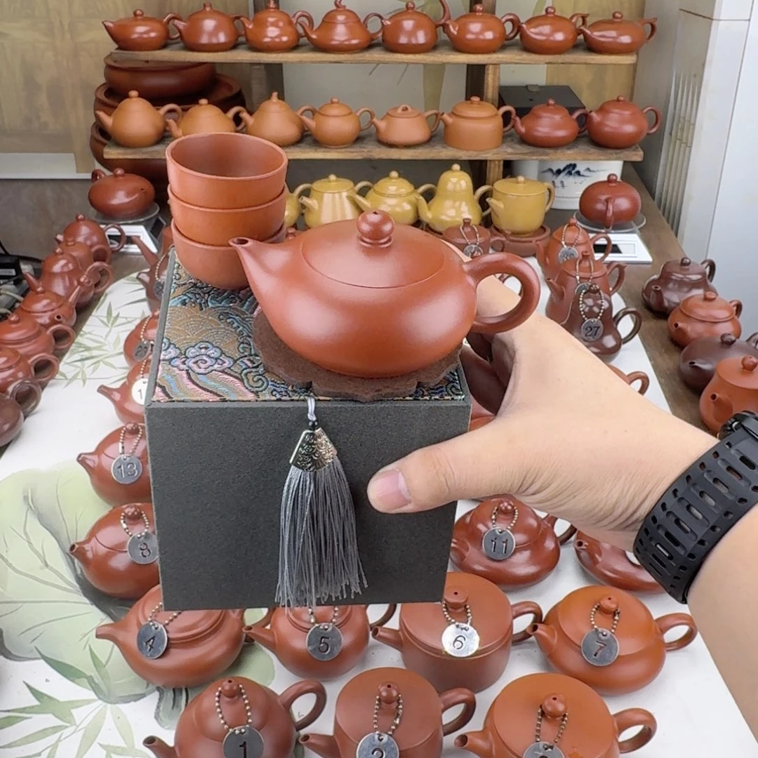 ****产茶壶紫砂朱泥大红袍凤雏壶