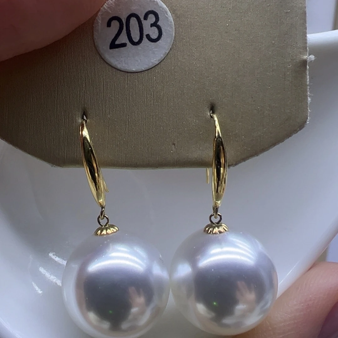 淡水珍珠耳饰18K金镶嵌