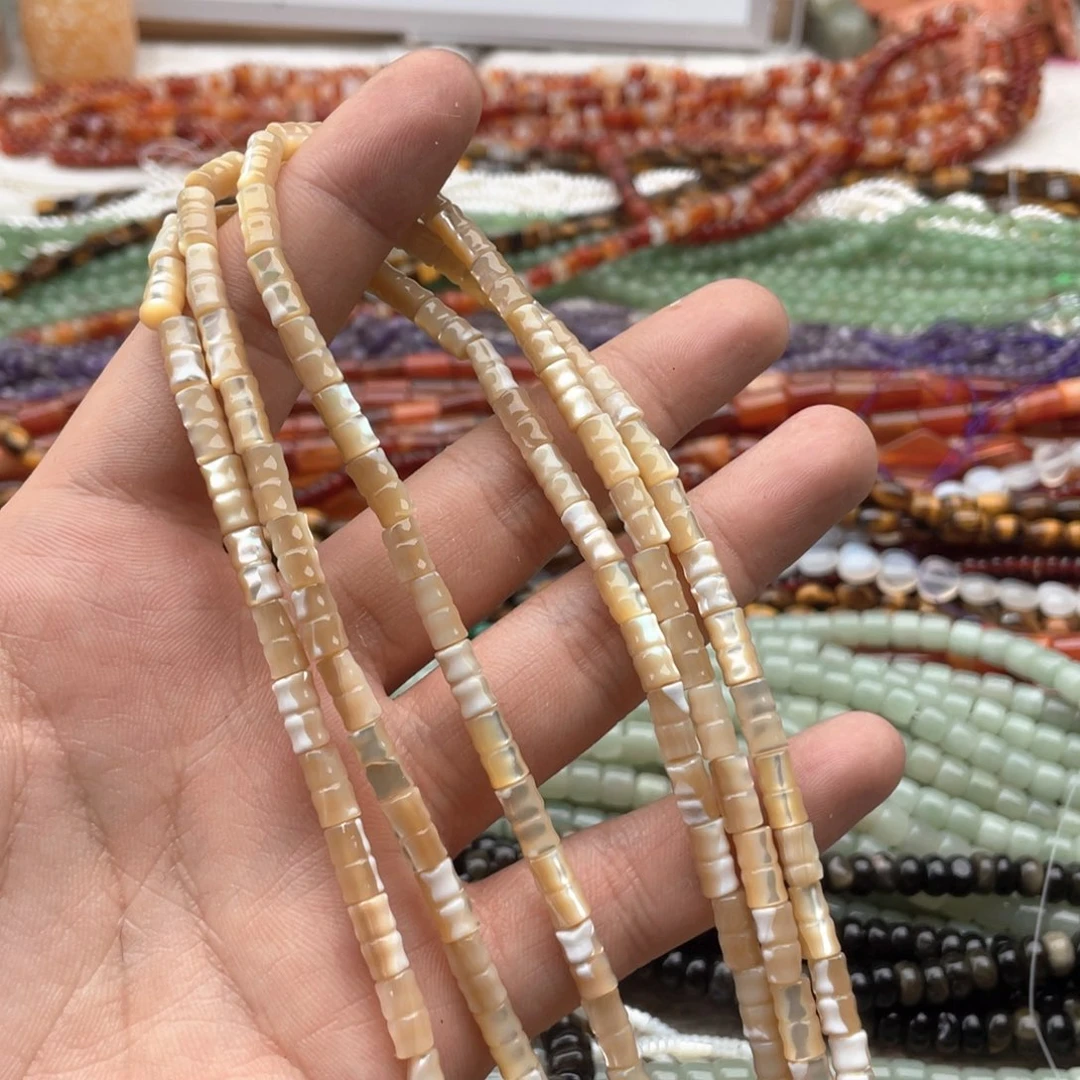 玛瑙/玉髓未镶嵌珠宝半成品一条装4*8mm老鱼骨螺旋管珠