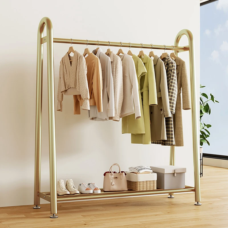 室内落地挂衣架卧室金属晾衣架阳台家用置物衣帽架多功能凉衣架子