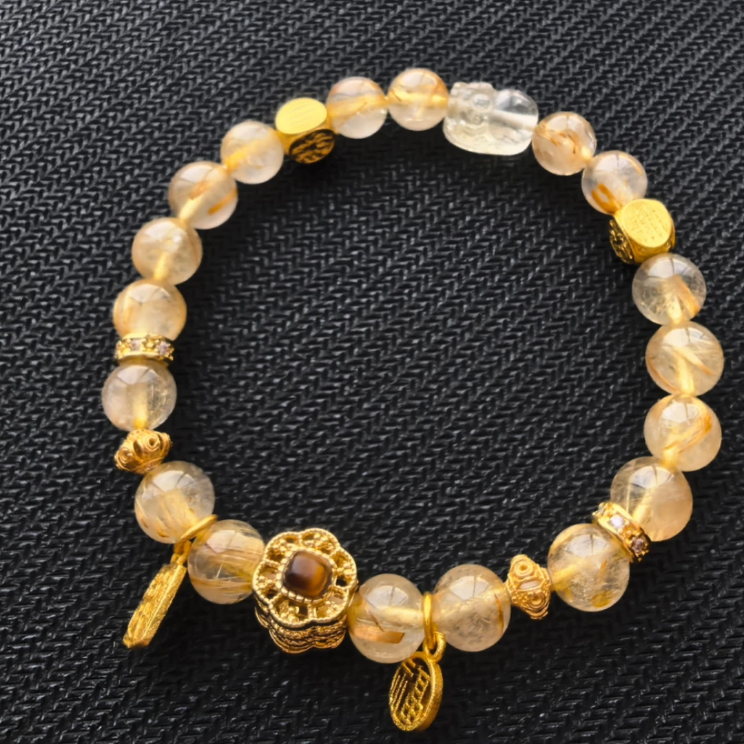 合金石英石手链 权威检测招财转运送闺蜜礼物