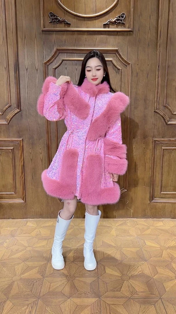 【黑糖香槟】上新年度爆款轻奢时尚百搭秋冬季毛毛外套33240116