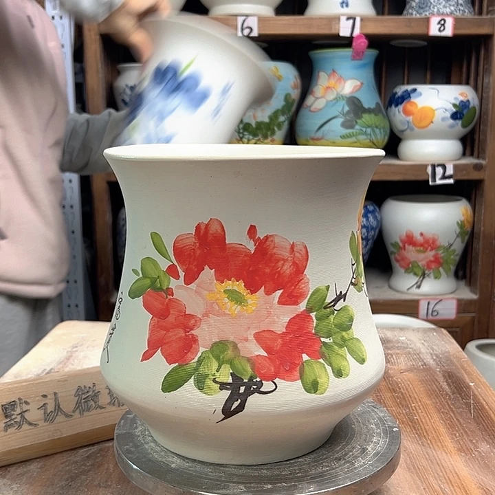 陶小蛮腰红牡丹陶瓷