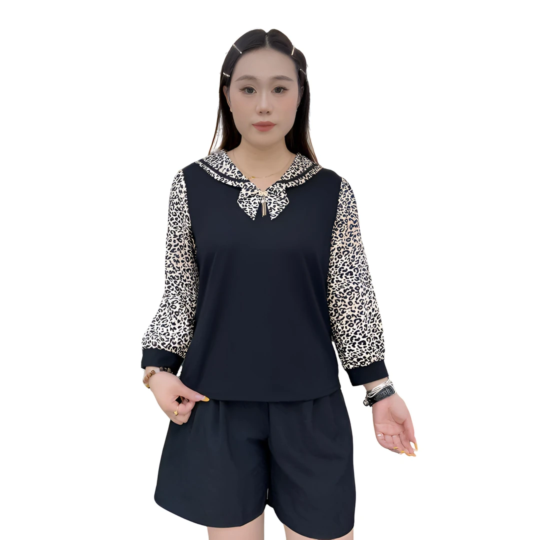 早秋新款长袖蝴蝶结海军领透气洋气显瘦妈妈装中老年女装显年轻