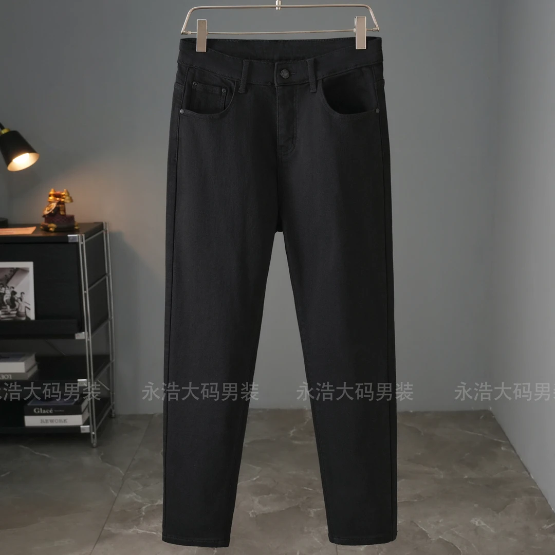 379-1【加绒款】莱赛尔面料防褪色男士修身小脚牛仔裤