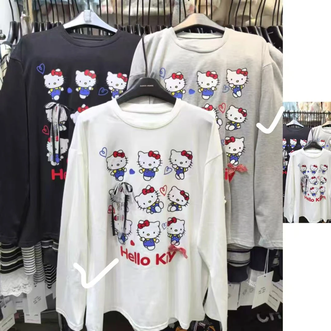 33推荐 GOOD#835 日系磨毛加厚凯蒂猫休闲打底T恤 FL 01-05