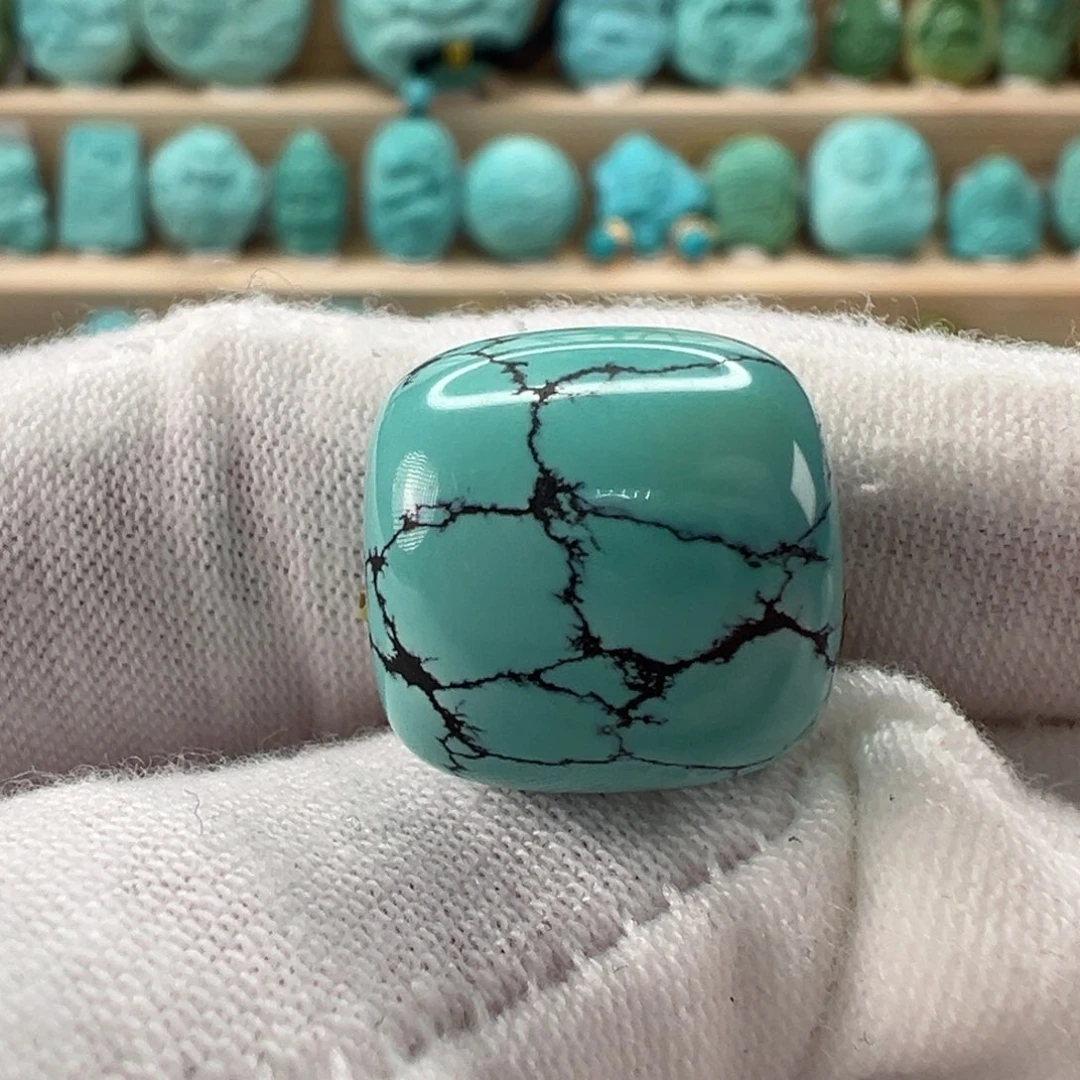 未镶嵌绿松石老型珠 14.5x14mm