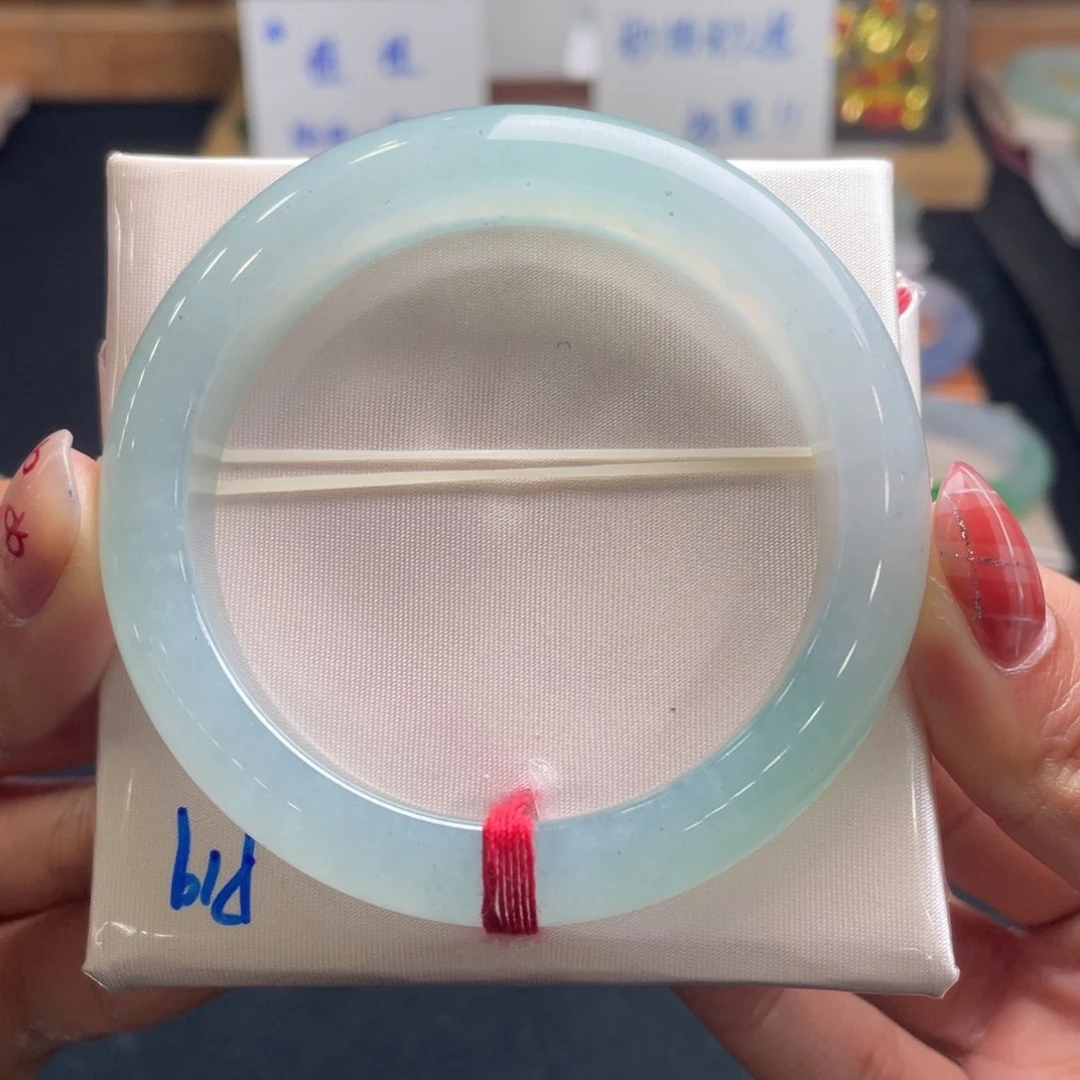 翡翠手镯未镶嵌55泥鳅背