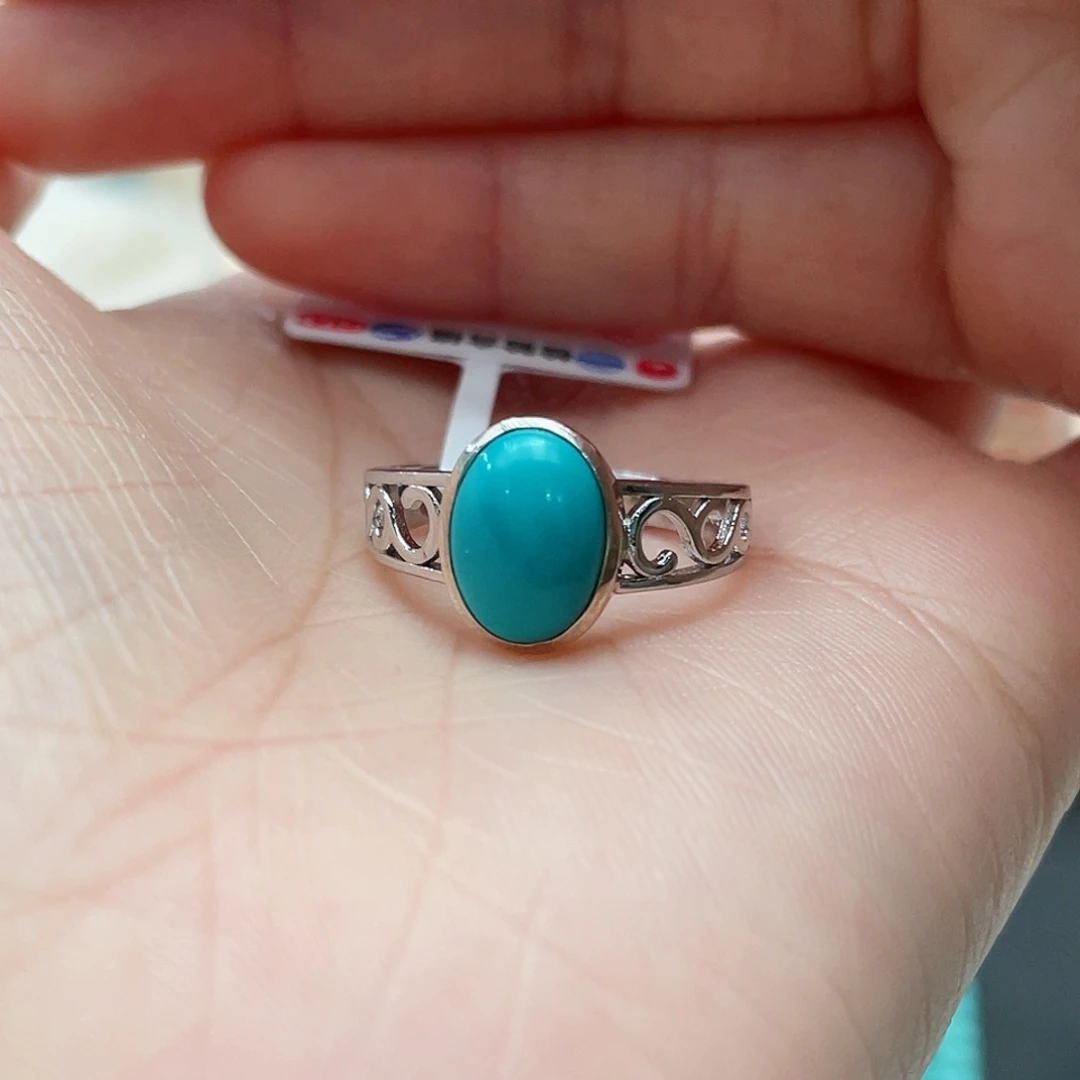 绿松石戒指银S925镶嵌