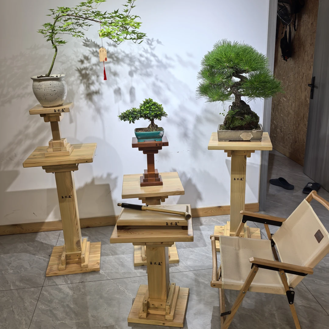松树盆景花卉户外室内防腐实木盆景花架可定制源头工厂