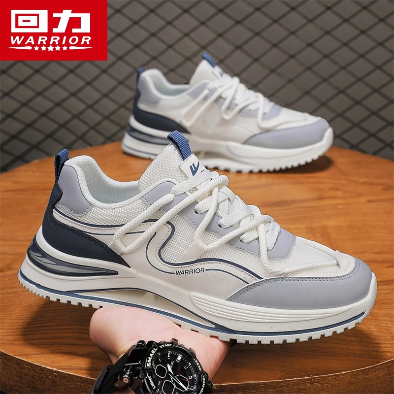 回力运动鞋春新款透气百搭潮流网面鞋男士低帮厚底增高耐磨跑步鞋