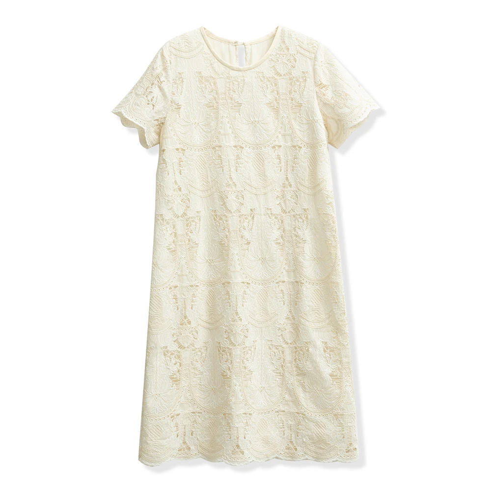 如是花开「云端芭蕾」重工浮雕立体刺绣气质连衣裙1807-342-3857